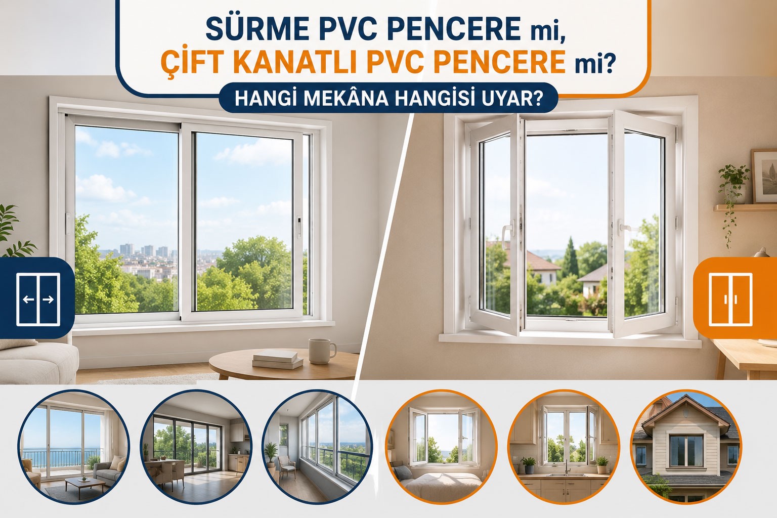 Sürme PVC Pencere mi, Çift Kanatlı PVC Pencere mi? Hangi Mekâna Hangisi Uyar?